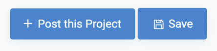 Post a project and save button.