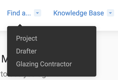 Find a project dropdown on Drafting Marketplace.